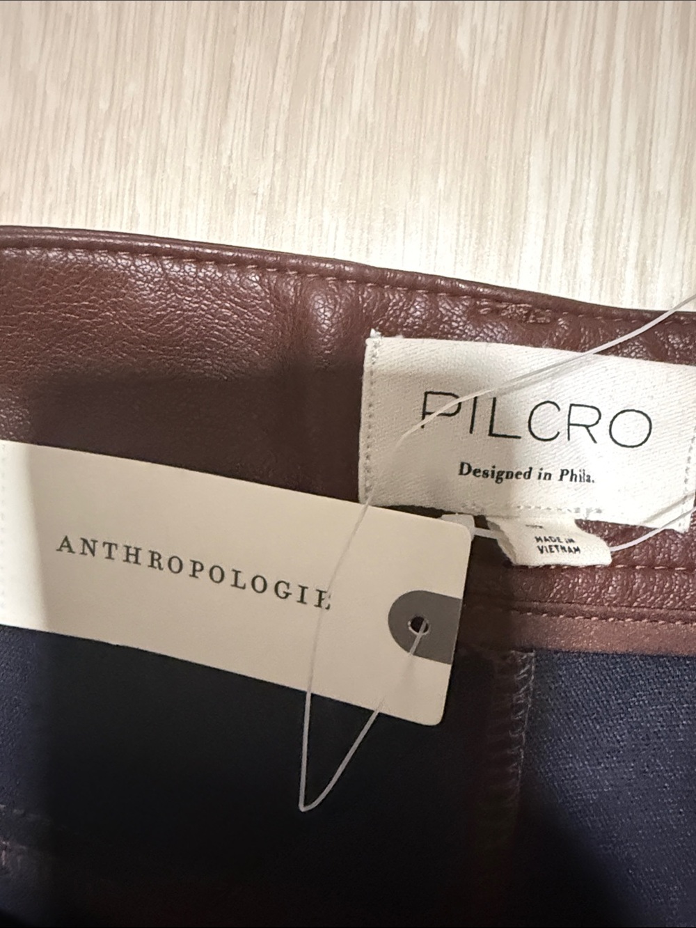 Pilcro Wide-Leg The Rylan Faux-Leather High-Rise Flare Pants Cocoa Brown - Picture 5 of 11